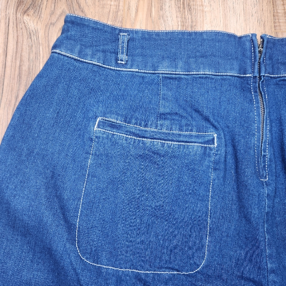 ModCloth Daydream Wide Leg Flare Jeans 16 Zip Back Retro Stylish - Picture 7 of 11
